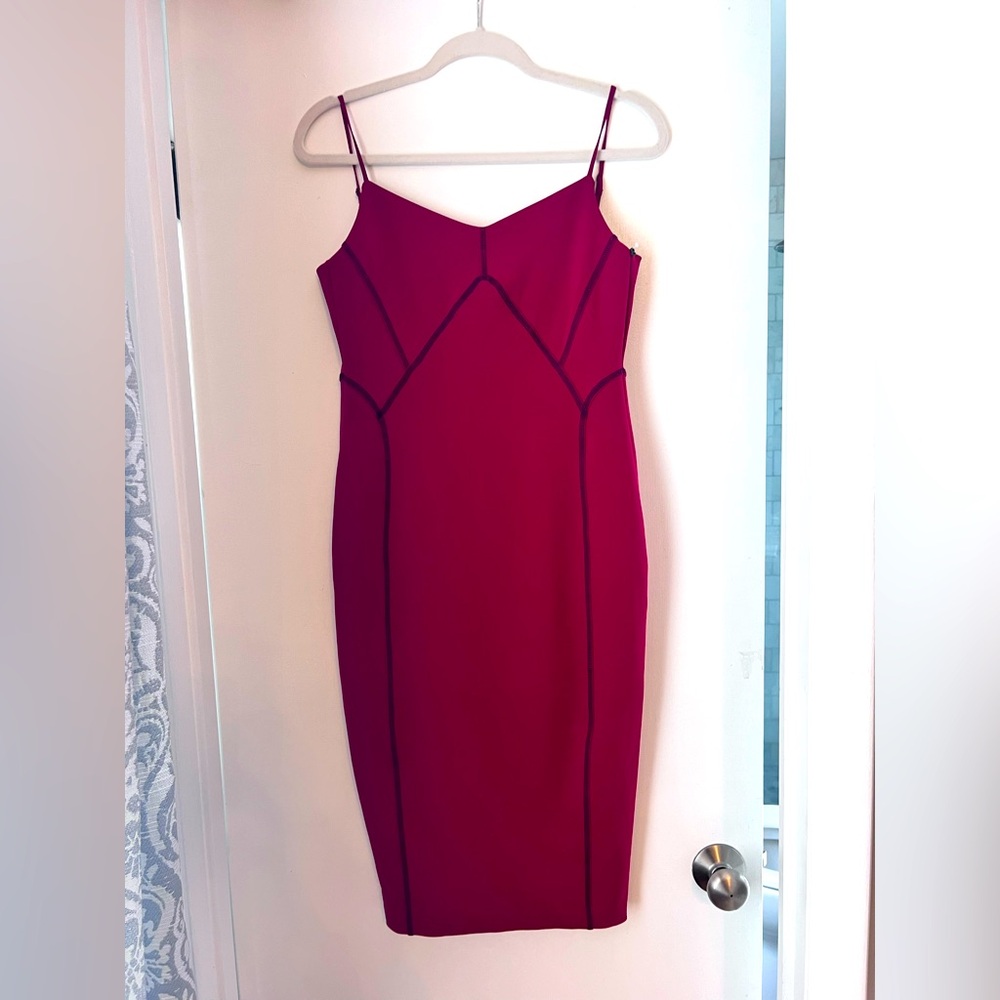 NWT 1.State red Bodycon midi dress